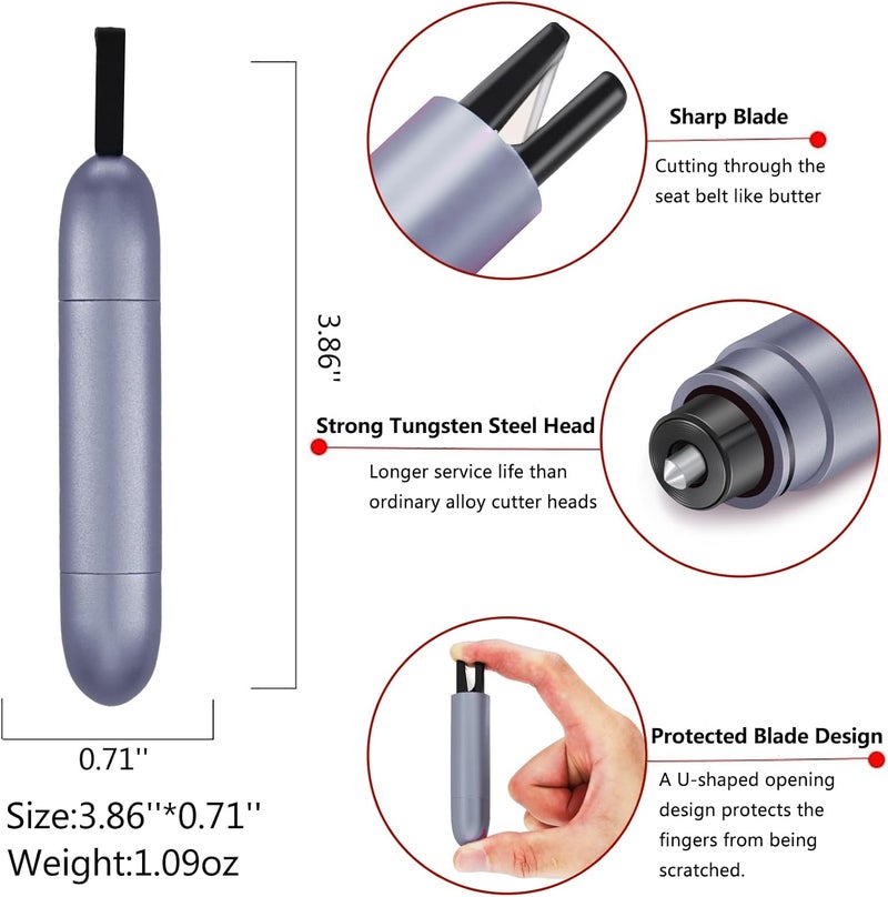 Zenhon Car Safety Hammer Window Breaker and Seat Belt Cutter, Multi-Function Car Emergency Escape Tool Life-Saving Emergency Artifact One Second Broken Window (Silver) - Image 4